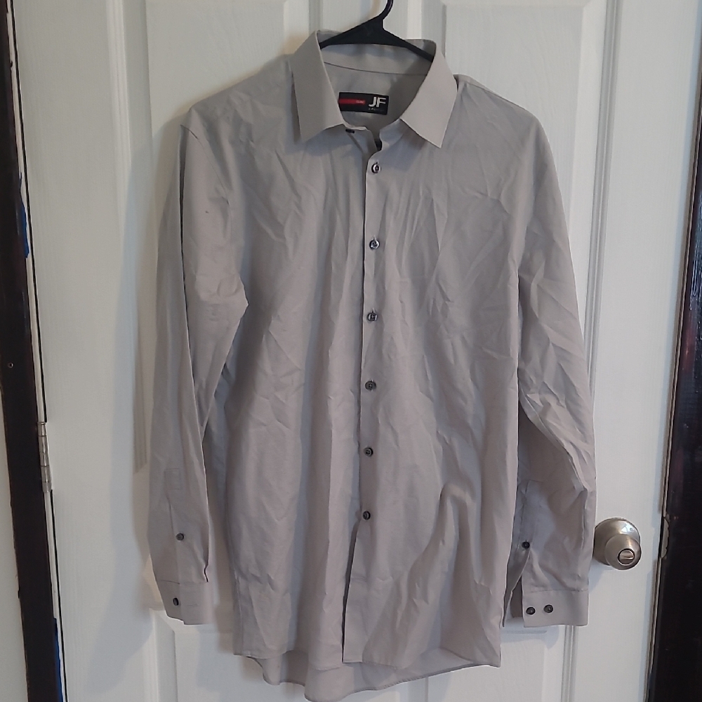 JF J.Ferrar Light Gray Dress Shirt
